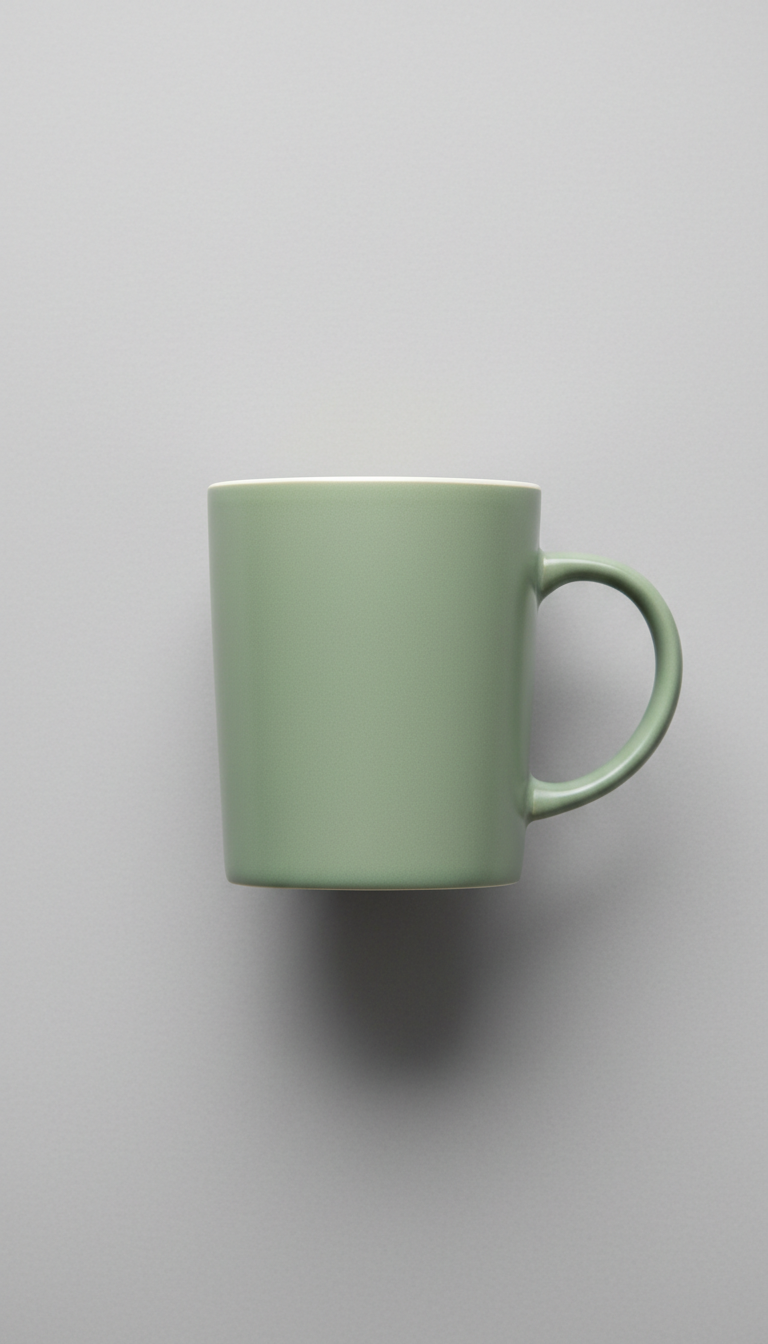 Matte ceramic mug in sage green