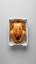 Herb roasted chicken in signature packaging