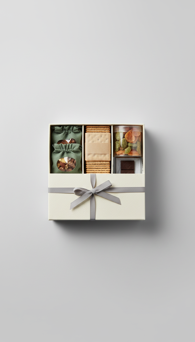 Curated treat gift box with artisanal snacks